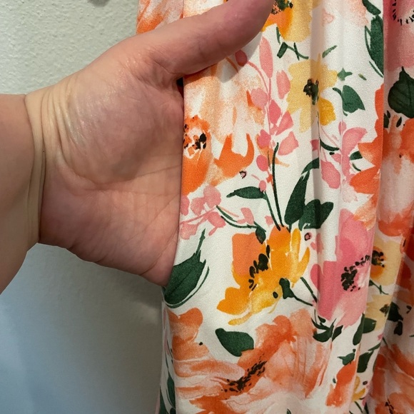 Cato Pink and White Puff Sleeve Maxi Sundress - Picture 4 of 6